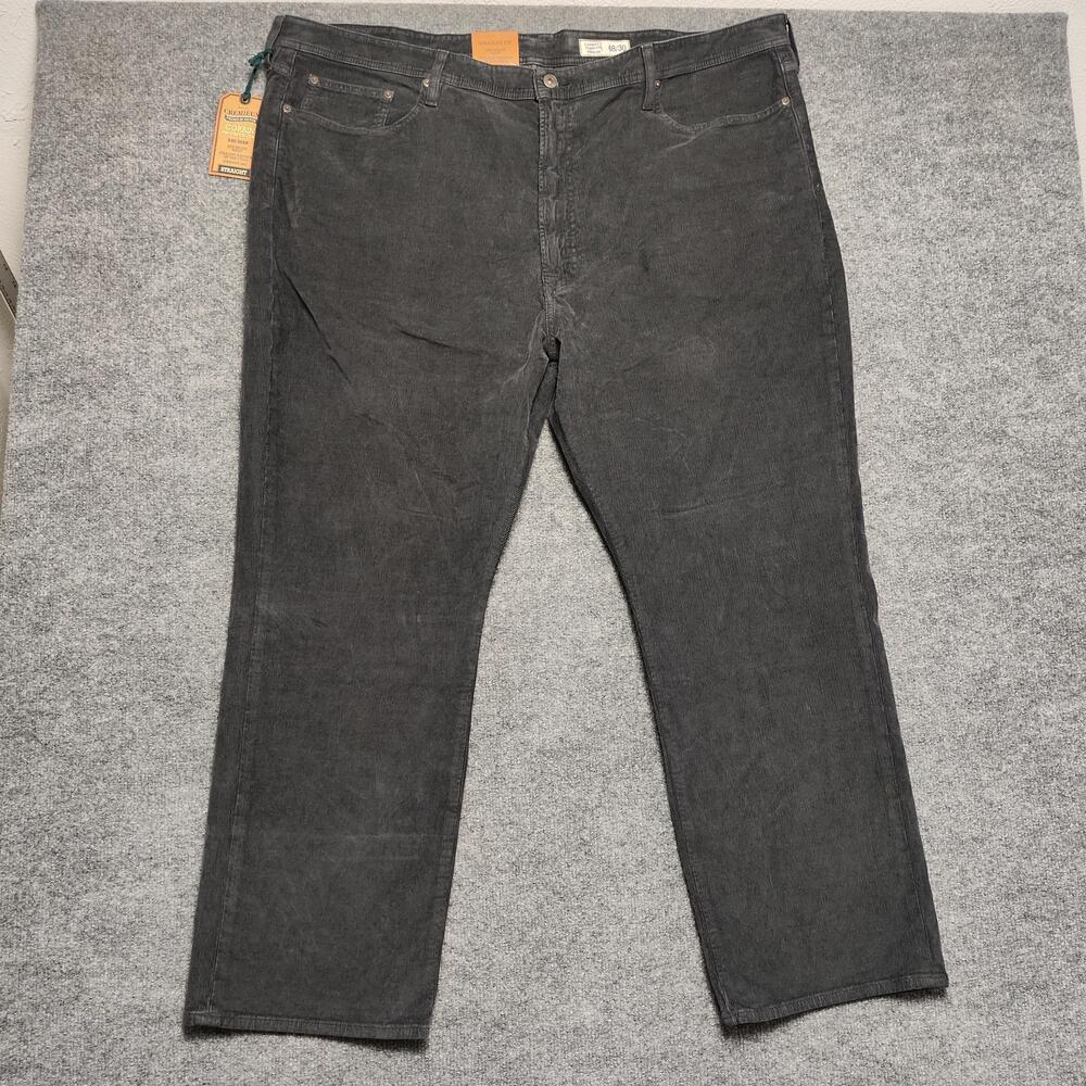 Cremieux Corbin Jeans Mens 48x30 Gray Stretch Corduroy Straight Pants Casual